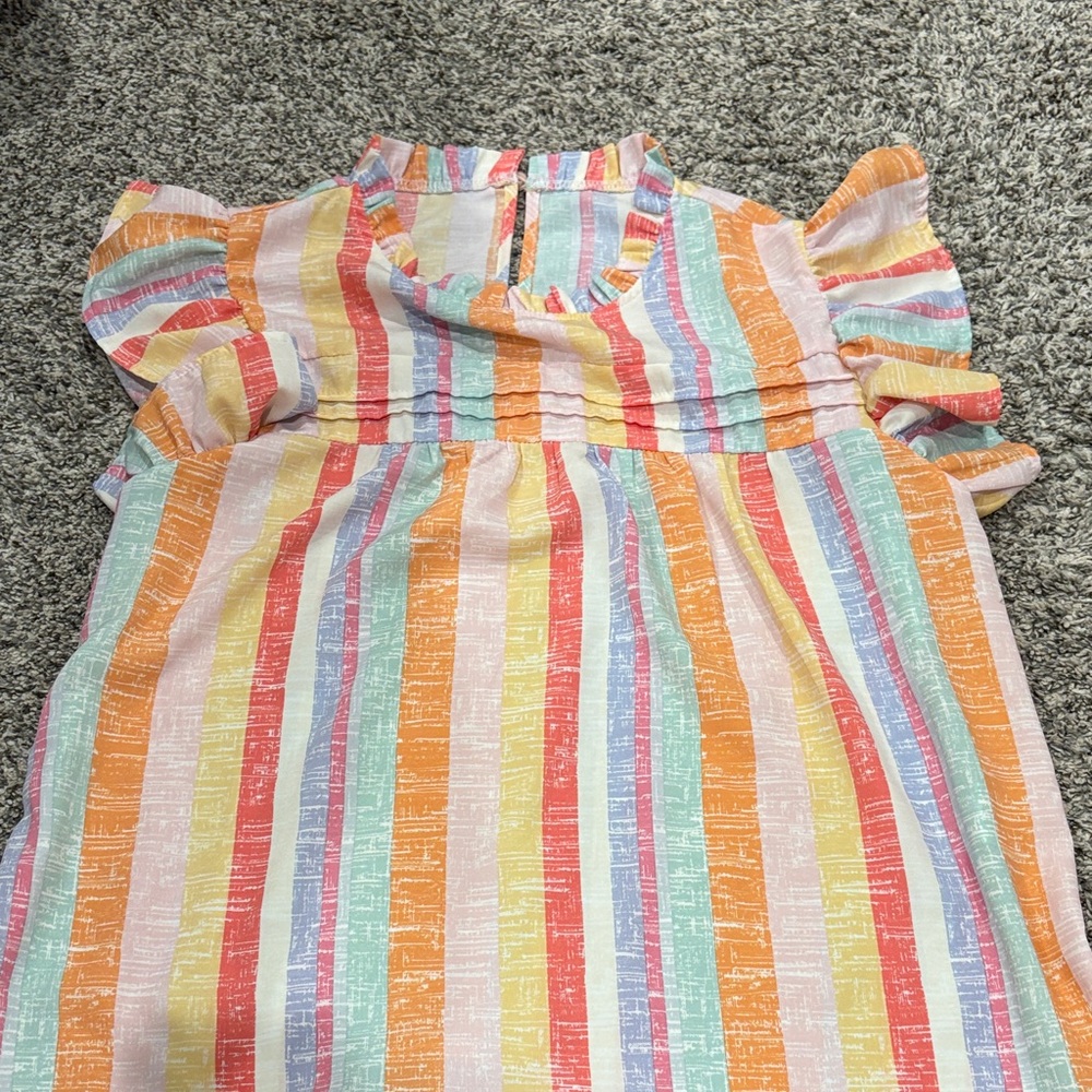 Colorful Striped Kids Dress